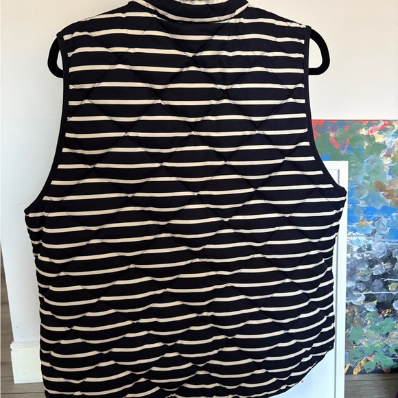 J. Crew Navy and White Striped Vest with Gold Details - Picture 2 of 2